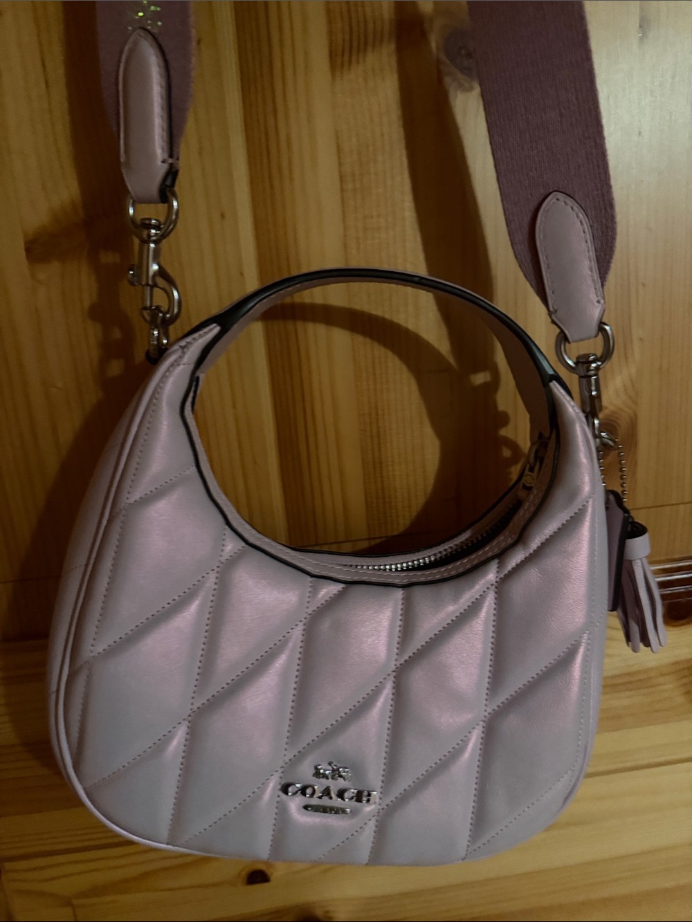 Coach Quilted Leather Shoulder Bag in Light Pink